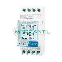 Interruptor Horario Digital Modular Diario/Semanal DATA LOG 2 ORBIS - 2 Circuitos