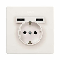 Kit Monoblock Schuko + 2 cargadores USB 1 elemento Simon 270 Color Blanco