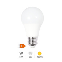 Lámpara LED estándar A55 5W E27 4200K                                                               