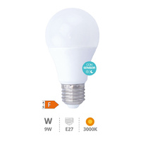 Lámpara LED estándar con sensor crepuscular 9W E27 3000K                                            