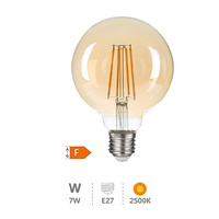 Lámpara LED globo G80 Vintage 7W E27 2500K                                                          