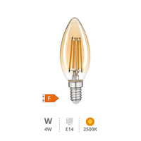 Lámpara LED vela Vintage 4W E14 2500K                                                               