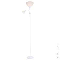 Lampara de pie Serie Nawis 1760mm E27 con luz de lectura E14 Blanco