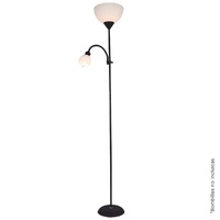 Lampara de pie Serie Nawis 1760mm E27 con luz de lectura E14 Negro