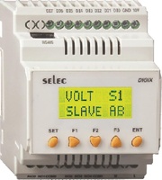 Mini PLC modular con HMI. Entradas: 8 PNP. Salidas: 5 relé. RS485 esclavo. 180-270VAC/DC. 5 modulos