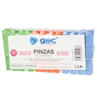 Pack 24 pinzas para ropa - plástico