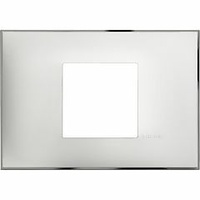 Placa embellecedora Classia de color Blanco Cromo - 2 módulos centrados