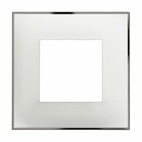 Placa embellecedora Classia de color Blanco Cromo - 2 módulos