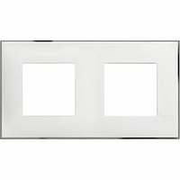 Placa embellecedora Classia de color Blanco Cromo - 2 x 2 módulos