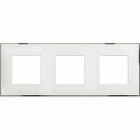 Placa embellecedora Classia de color Blanco Cromo - 2 x 3 módulos