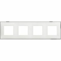 Placa embellecedora Classia de color Blanco Cromo - 2 x 4 módulos