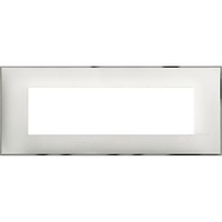 Placa embellecedora Classia de color Blanco Cromo - 7 módulos