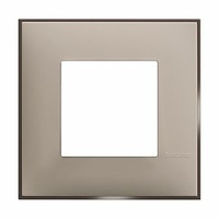 Placa embellecedora Classia de color Crema Satinado - 2 módulos