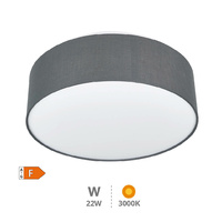 Plafon techo LED de tela Kasker 22W 3000K a 6500K regulable Gris