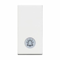 Pulsador iluminable Classia símbolo campana - 10A -250 Vca - Blanco - 1 módulo