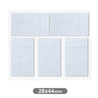 Set 5 fieltros adhesivos cuadrados 28x44mm - Blanco