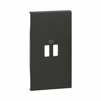 Tapa frontal para base cargador USB 2 módulos dark Living Now Bticino