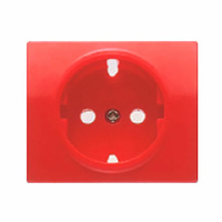 Tapa para base de enchufe schuko 2P+T con seguridad Iris BJC - color rojo