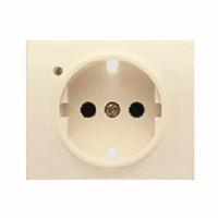 Tapa para base de enchufe schuko 2P+T lateral con difusor y seguridad Iris BJC - color beige