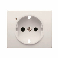 Tapa para base de enchufe schuko 2P+T lateral con difusor y seguridad Iris BJC - color blanco