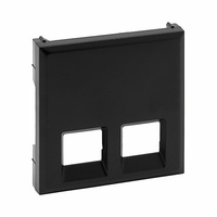 Tapa para base doble telefónica/informática 2xRJ45 negro mate Niloé Step Legrand