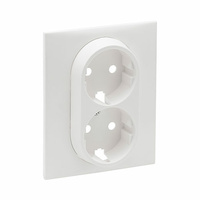 Tapa para enchufe schuko doble 2x2P+T blanco mate Niloé Step Legrand