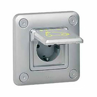 Toma 2P+T empotrar metalica con tapa Green UP access IP55 Legrand