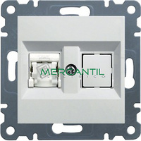 Toma de Datos Simple RJ45 Cat.5E HAGER Serie Lumina 2 