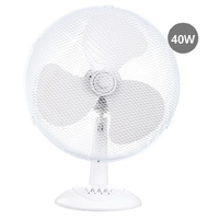 Ventilador sobremesa Lindi Ø34cm 40W Blanco