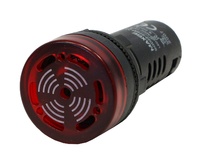 Zumbador luminoso plastico 22mm. Rojo. 12VAC/DC