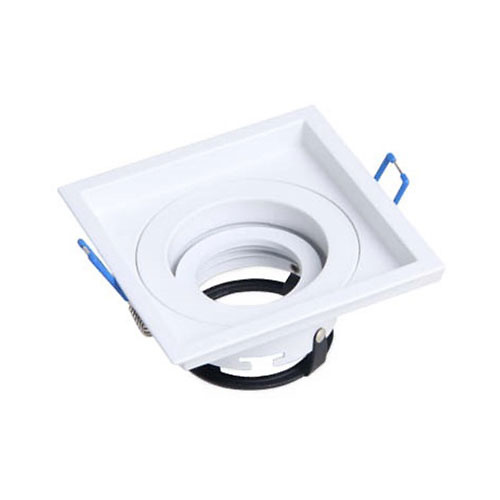 Aro basculante cuadrado empotrable 360 GU10 Max.50W 110x110x55mm para bombillas dicrocias aluminio blanco GSC 