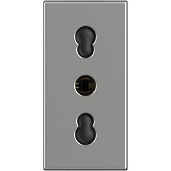 Base 2P+T Classia - estándar italiano - conexión por tornillos - Aluminio - 1 módulo 