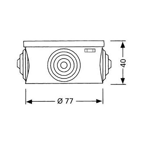dimensiones-caja-estanca-solera-665 Caja de registro estanca circular con conos 77x35 IP55 Solera. 4 entradas para tubo ᴓ 20 mm (M20). Caja estanca para instalación en superficie
