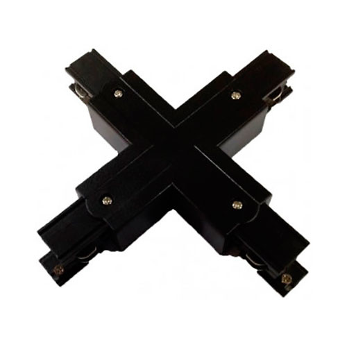 Conector forma 3 vias para foco carril LED negro GSC 