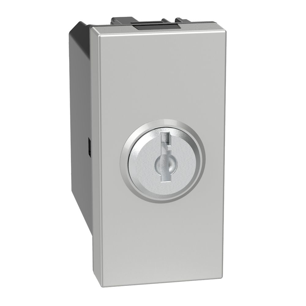 Conmutador de llave Classia - llaves diferentes - 1 módulo - Aluminio 
