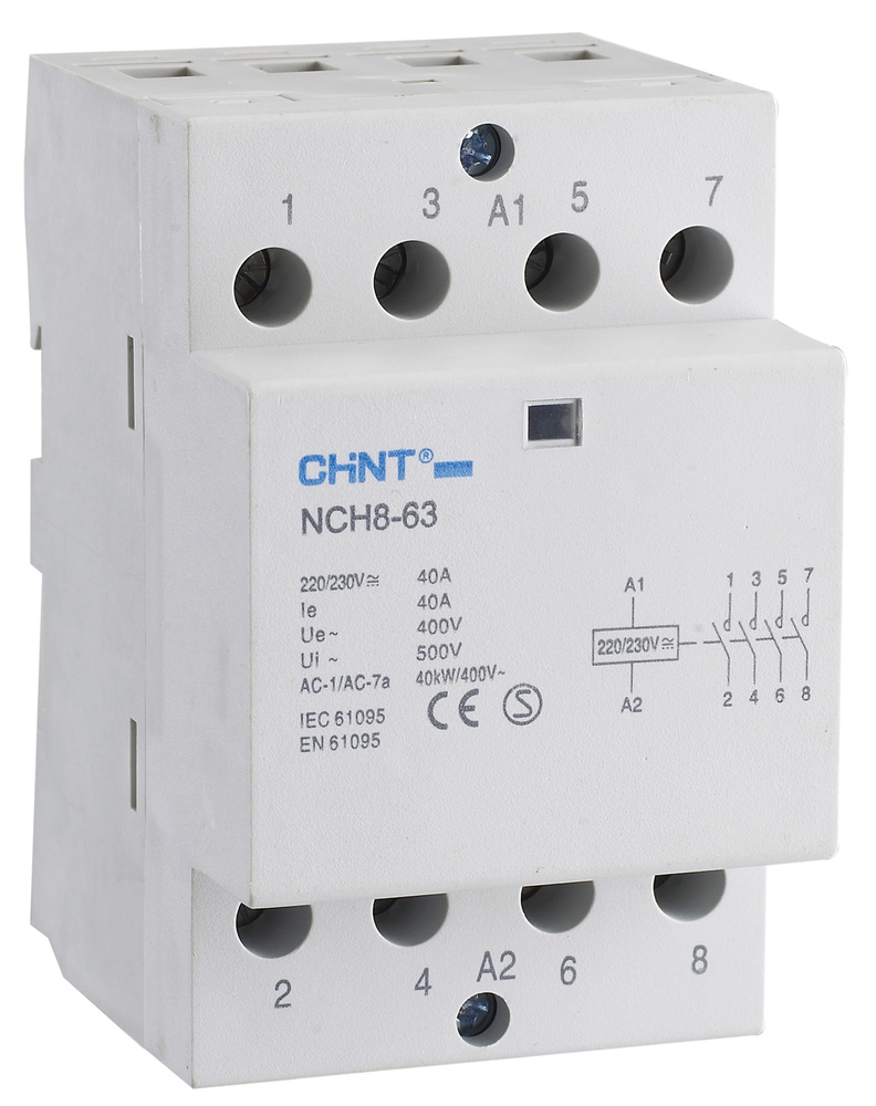 Contactor conex.tornillos modular 63A 4NA 230Vca 