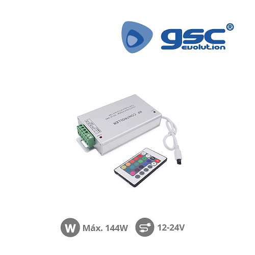 Controlador para tiras LED RGB 144W 12V-24V Controlador para tiras LED RGB 144W 12V-24V GSC