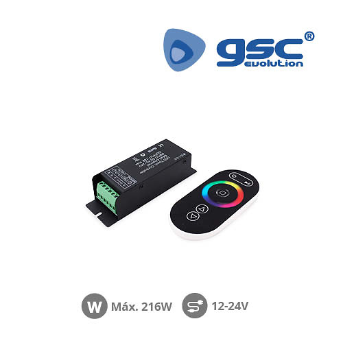 Controlador para tiras LED SMD RGB 216W 12V-24V Controlador para tiras LED SMD RGB 216W 12V-24V GSC