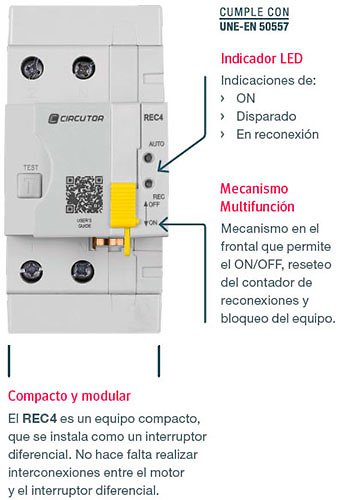 Diferencial Rearmable Superinmunizado 63A 2P 30mA contador de rearmes