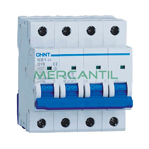 magnetotermico chint NB1-4-40C Magnetotérmico Industrial 4 Polos 40A CHINT