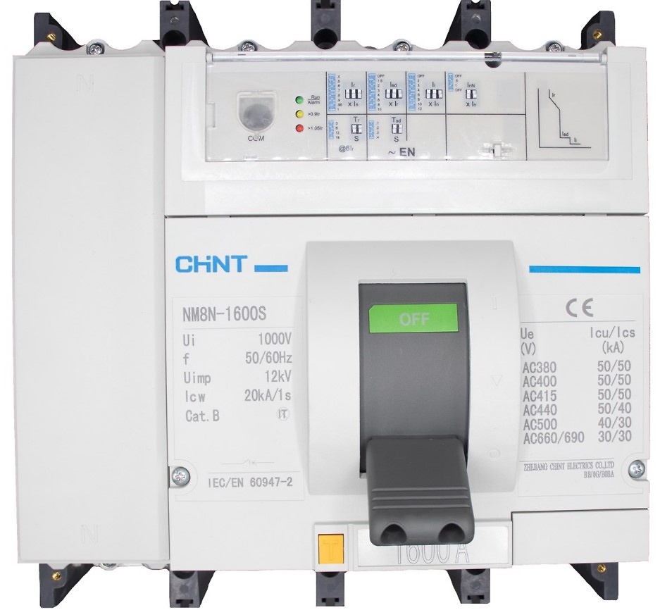 Interruptor caja moldeada relé termomagnético 4P 1600A/1250A S 50kA 