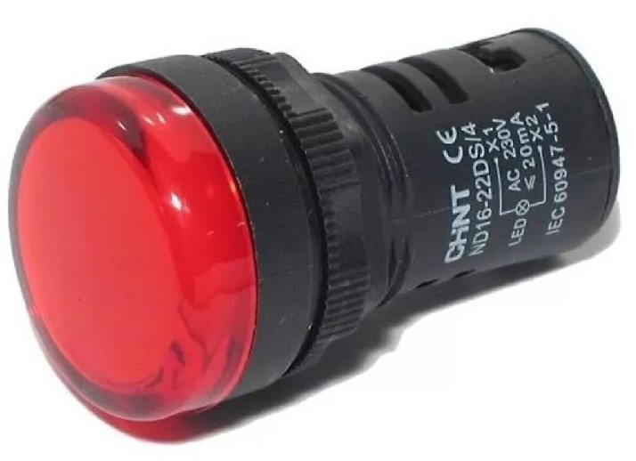 Piloto compacto plástico (led) rojo 220Vca 