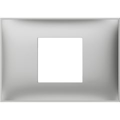 Placa embellecedora Classia de color Aluminio - 2 módulos centrados 