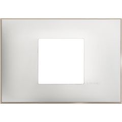Placa embellecedora Classia de color Blanco Satinado - 2 módulos centrados 