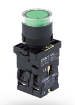 Pulsador luminoso (led) plástico verde 1NA 230Vca 