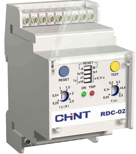 Relé diferencial ajustable 0,025A a 25A 110/230/400Vca, filtro armónicos 