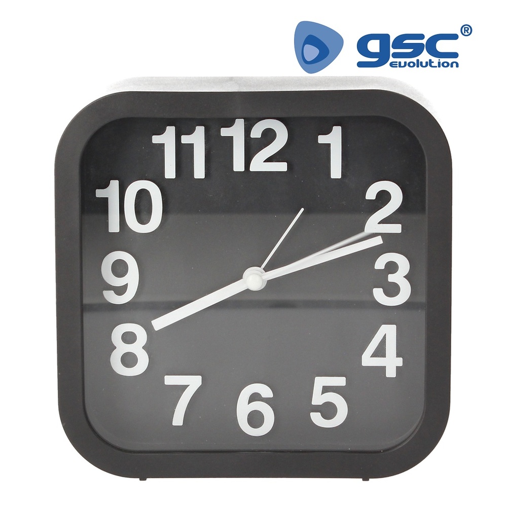 Reloj digital de sobremesa con logo