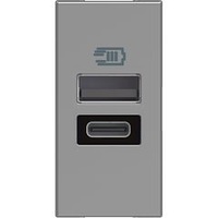 Base cargador doble USB Classia - Tipo A+C - Aluminio - 1 módulo