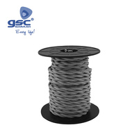 Cable textil 10M (2x0.75mm) trenzado Gris