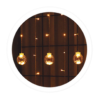 Cortina LED con bolas 1,4Mx2 alturas 8 funciones Luz calida